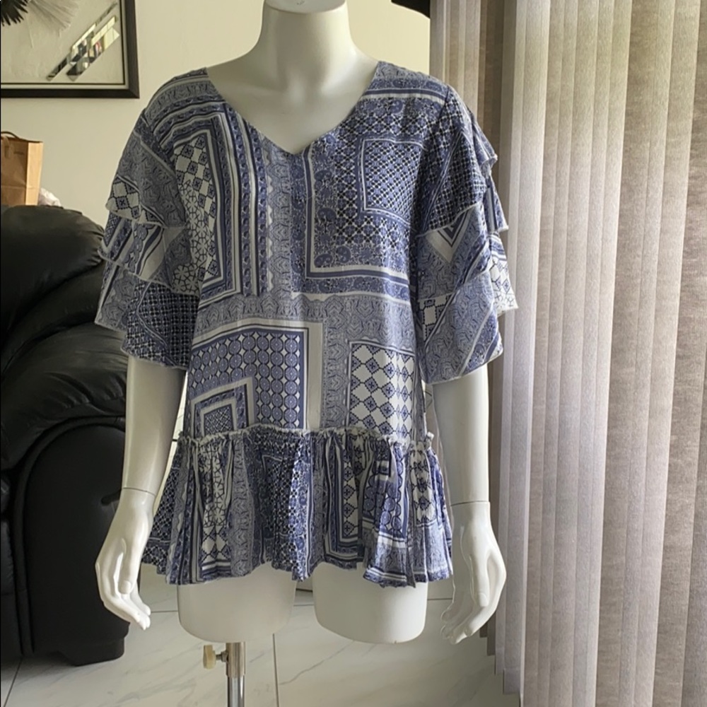 Bistro Cuba-Print Top